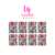 Adesivos de unhas florais mix de core rosa com verde