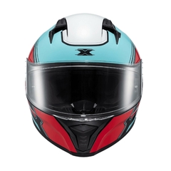 Capacete Texx Raptor Hornet Fechado Azul Vermelho e Branco - comprar online