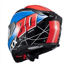 Capacete Texx Kaiman c/ Óculos Vector Azul Vermelho Preto - loja online
