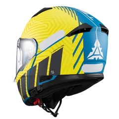 Imagem do Capacete Texx Escamoteavel Kratos Cyber Verde/Azul Fosco