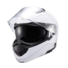 Capacete Texx Robocop Kratos Solid Branco Brilho Óculos