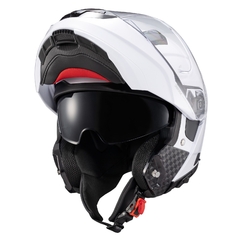 Capacete Texx Robocop Kratos Solid Branco Brilho Óculos