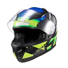 Capacete Texx Fechado Strike Trento Verd/Amarelo Brilho Moto - Zum Acessórios para Motociclistas