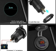 Adaptador USB 3.0 Tipo C Moto Kawasaki Carro Voltímetro - loja online