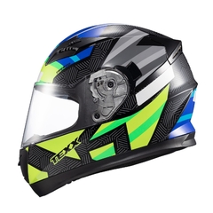 Capacete Texx Fechado Strike Trento Verd/Amarelo Brilho Moto - comprar online