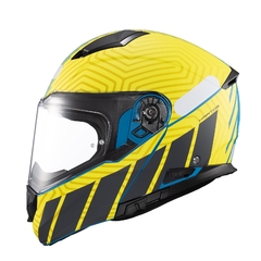 Capacete Texx Escamoteavel Kratos Cyber Verde/Azul Fosco - comprar online