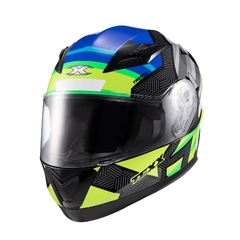 Capacete Texx Fechado Strike Trento Verd/Amarelo Brilho Moto