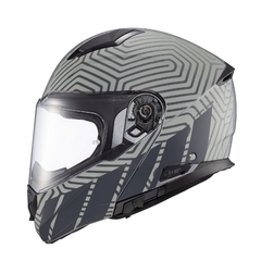 Capacete Texx Articulado Kratos Cyber Cinza Fosco Óculos