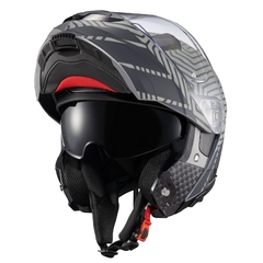 Capacete Texx Articulado Kratos Cyber Cinza Fosco Óculos - Zum Acessórios para Motociclistas