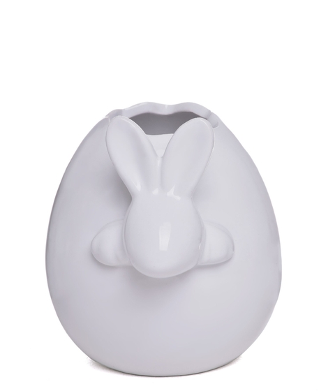 Páscoa Porta Arranjo Carinha de Coelho Cerâmica Branco - 14cm - comprar online
