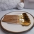 Cucharita para postre dorada con mango textura de madera x6 / BL235-CACJD263*6 - comprar online