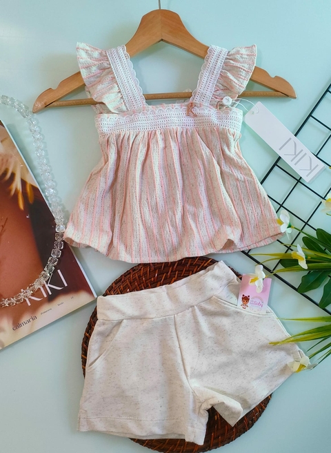 Blusa/Short Rosa Kiki Xodó