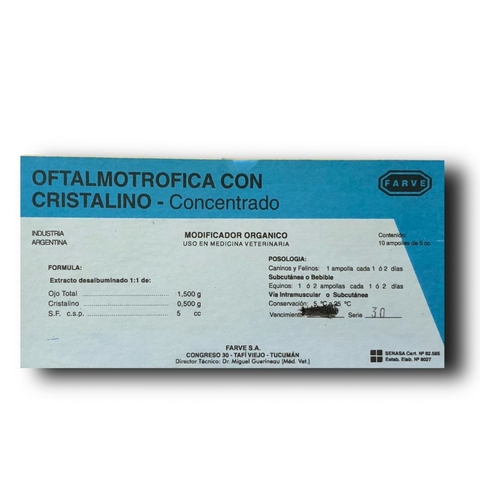 Ampolla oftalmotrofica con cristalino por unidad. LEER DESCRIPCIÓN!!
