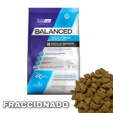 Fraccionado Balanced perro adulto razas medianas MB x 1 kg
