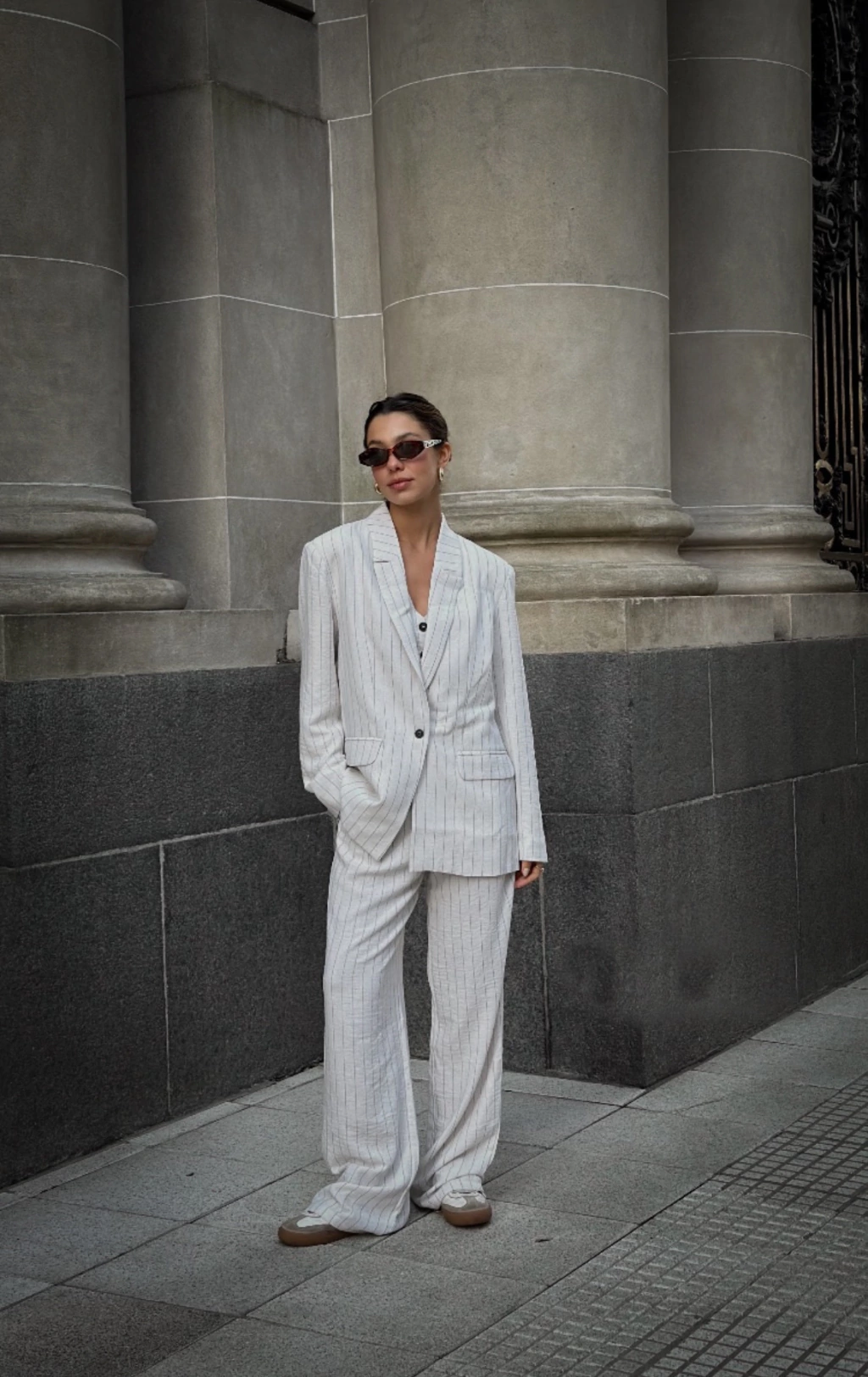 Conjunto Pantalon y Blazer white