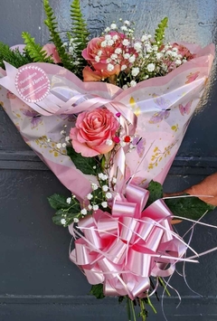 Buquê de 12 Rosas cor de Rosa - comprar online