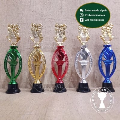 Trofeo plástico ciclismo pelotón 2D - Ovalado BN -