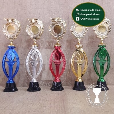 Trofeo plástico laurel p/centro standard - Ovalado BN -