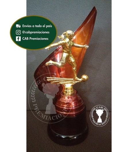Trofeo metálico "Envolvente" Fútbol femenino