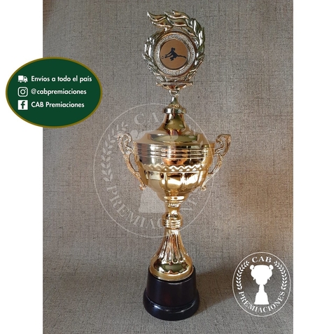 Copa plástica con asas y figura fútbol femenino arquera valla menos vencida BM - Comu -