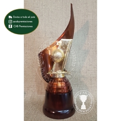 Trofeo metálico c/ figura golf plás. BM - Envolvente -