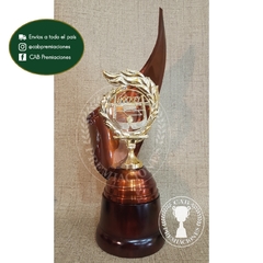 Trofeo metálico c/ figura hockey laurel plás. BM - Envolvente -