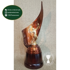 Trofeo metálico c/ figura padel pequeño paddle plás. BM - Envolvente -