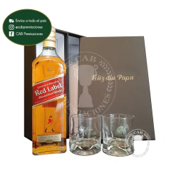 WHISKY + 2 VASOS + ESTUCHE (con grabados personalizados)
