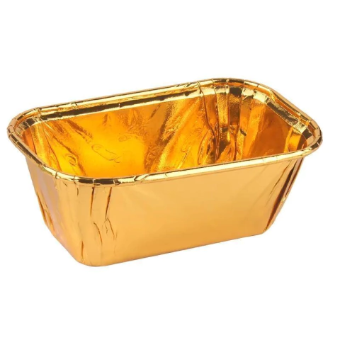 Pirotín Porta Mini Budin Rectangular doradas 10 x 6 cm - x 10