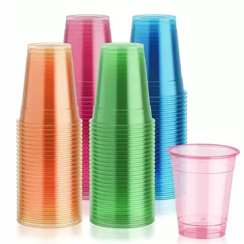 Vasos de transparentes Colores/Neón 300ml x1O unidadades - comprar online