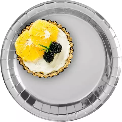 Platos plata Polipapel metalizado 18 cm diámetro x 10 unidades - comprar online