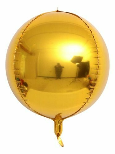 Globo metalizado esfera 4d - dorado x1 u - comprar online
