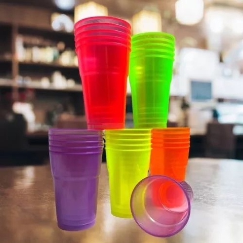 Vaso Neón (300 cc) pack 25 u variado