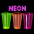 Vasos de transparentes Colores/Neón 300ml x1 unidad