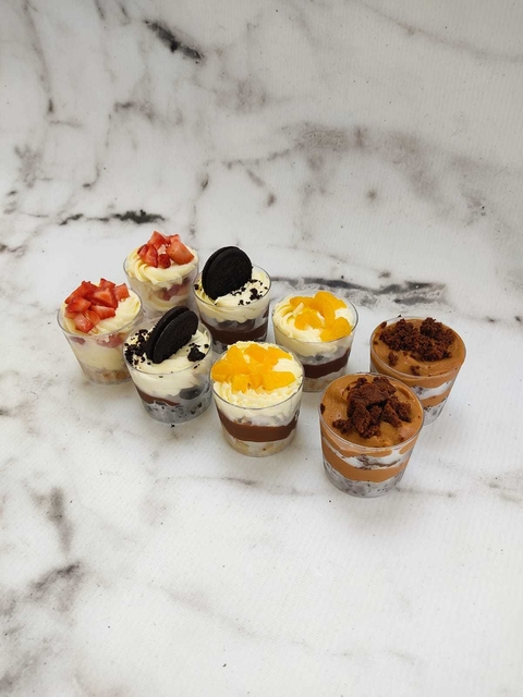 Vasos x 10 unidades postre cristal plastico Shots ( 100cc) - conico