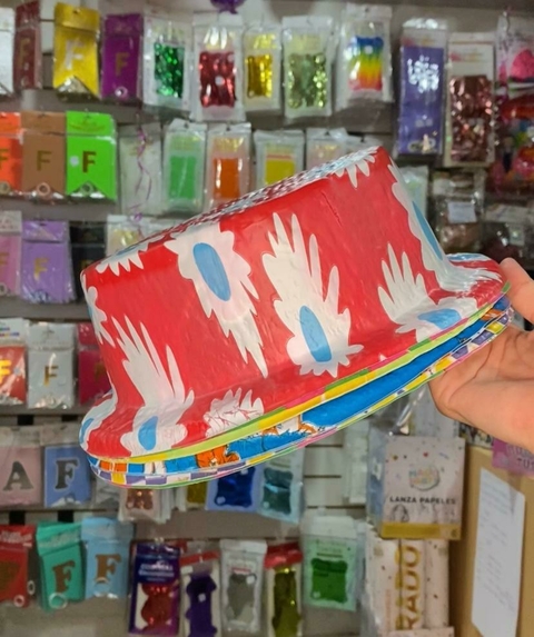 Sombreros Plástico Estampados x1
