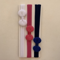 Kit faixa laço tricô - comprar online