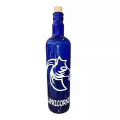 Imagen de Botella Vidrio Azul Agua Hooponopono Signos Del Zodiaco