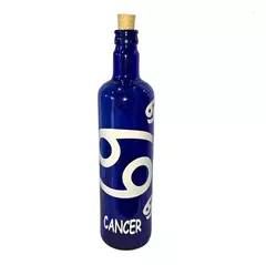 Botella De Vidrio Azul Agua Hóoponopono Con Signos Zodiaco - comprar online