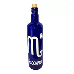 Botella De Vidrio Azul Agua Hóoponopono Con Signos Zodiaco - comprar online
