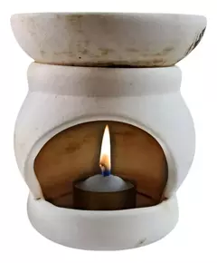 Hornito Grande D Ceramica 2 Cuerpos Para Esencias Aromaticas - Comenzando a Despertar