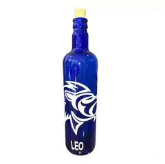 Botella Vidrio Azul Agua Hooponopono Signos Del Zodiaco en internet