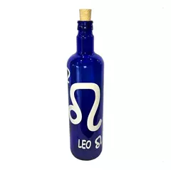 Botella De Vidrio Azul Agua Hóoponopono Con Signos Zodiaco - tienda online