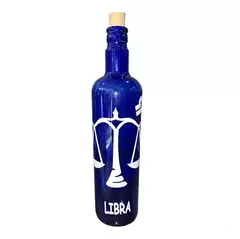 Imagen de Botella Vidrio Azul Agua Hooponopono Signos Del Zodiaco