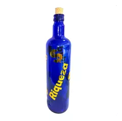 Botella de Vidrio Azul Prosperidad,riqueza Y Abundancia Azul - comprar online