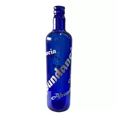 Botella Vidrio Azul Holisticas De Hooponopono Varios Diseños Frases - tienda online