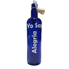 Botella de vidrio azul con sticker - "Yo soy" - Comenzando a Despertar