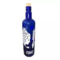 Imagen de Botella Vidrio Azul Agua Hooponopono Signos Del Zodiaco