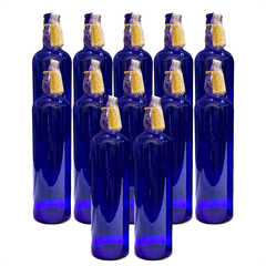 Imagen de Botella de vidrio Azul Lisa Para Decorar