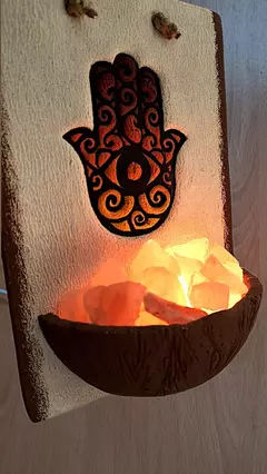 Lampara De Sal Colgante Artesanal Con Piedras Del Himalaya en internet